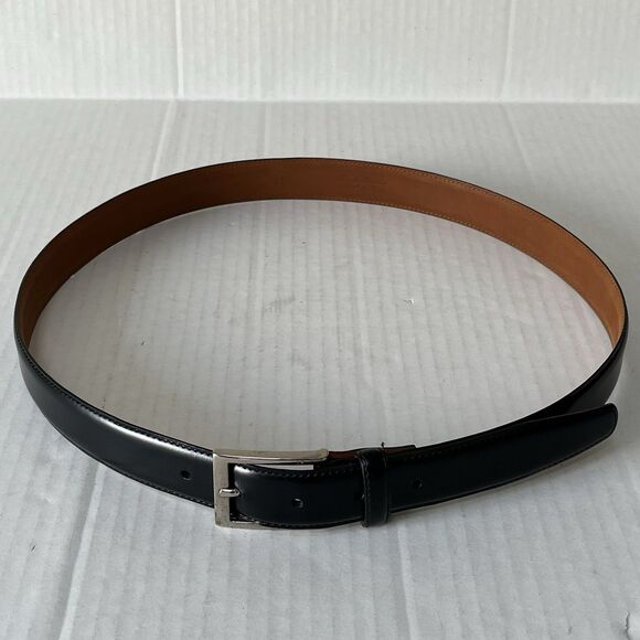 BROOKS BROTHERS MADE IN ITALY BLACK GENUINE LEATHER DRESS BELT SIZE 36 - Picture 3 of 16